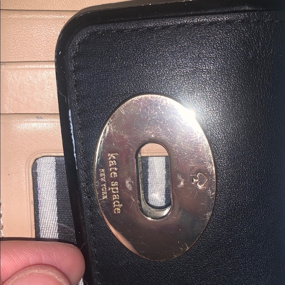 Kate Spade Black Leather Wallet with Gold Hardware - Picture 8 of 10